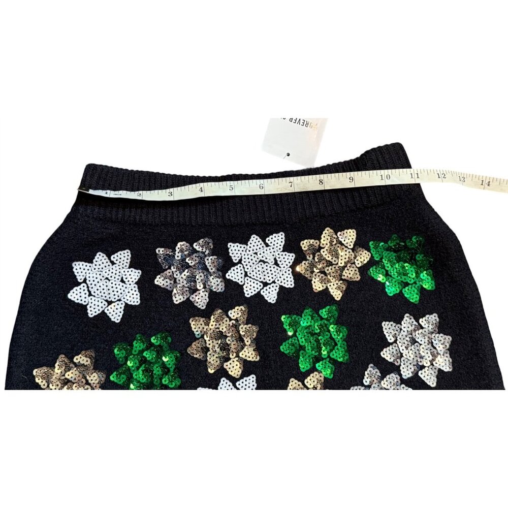 Set of 2 Holiday Knit Mini Skirt Ugly Christmas Sweater Skirts Forever 21 XS - Picture 7 of 10